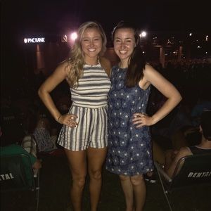 Adorable blue and cream halter neck romper